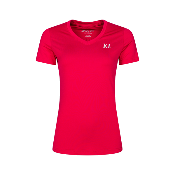 Kingsland Equestrian Riding Ladies V-Neck Shirt pink cerise